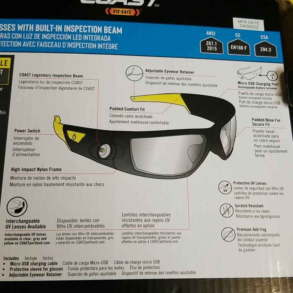 Safety Glass with inspection light